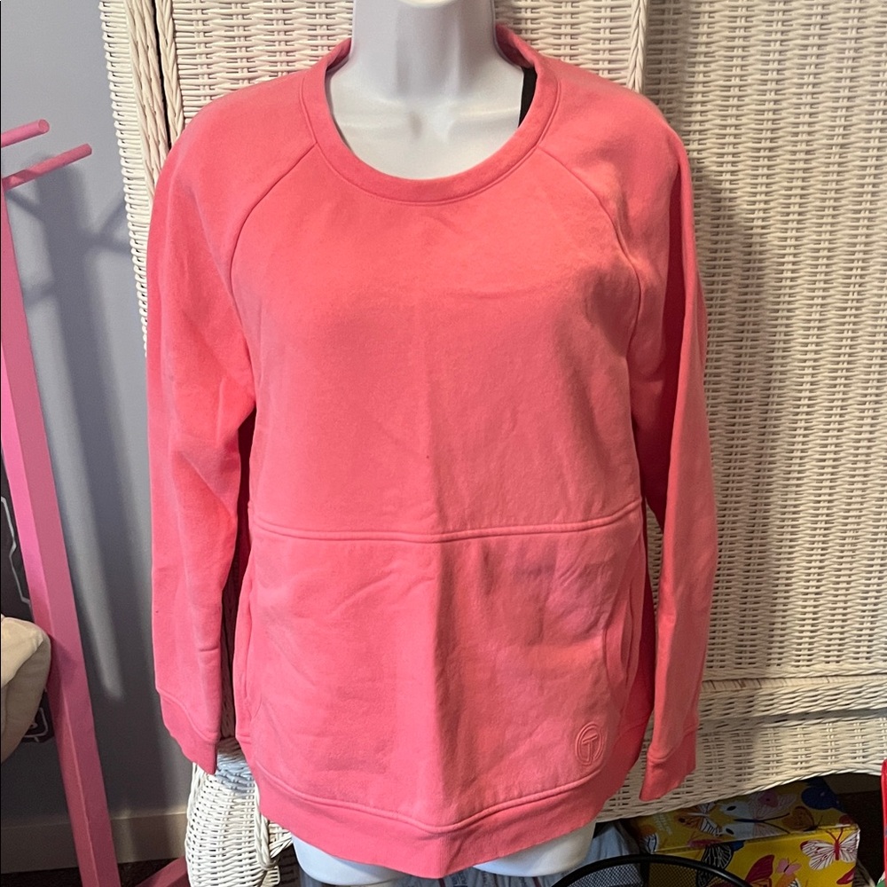 Talbots Vibrant Pink Crew Neck Fleece Sweatshirt